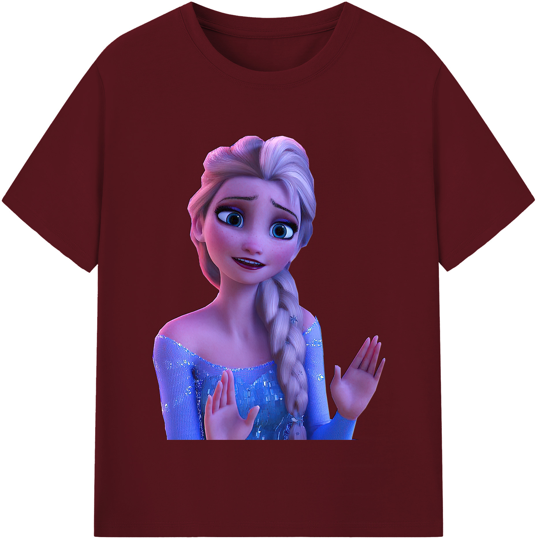 （画像用） アナと雪の女王 アンナ エルサ Frozen Anna Elsa 綿100％半袖Tシャツ（フロントプリント）